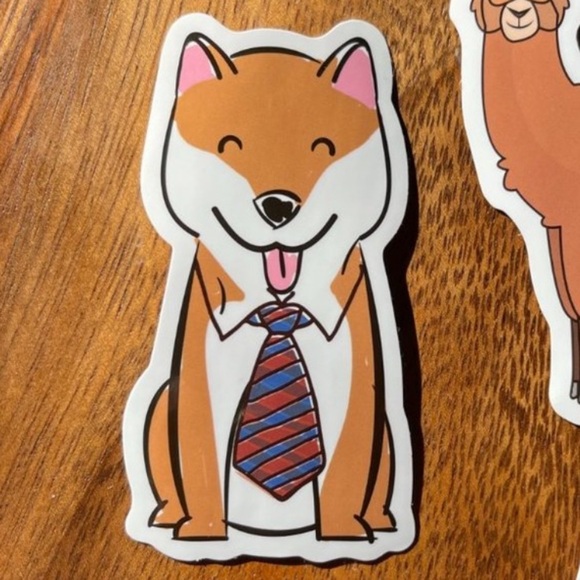 Dog Wearing A Tie Vinyl Sticker - Picture 4 of 11